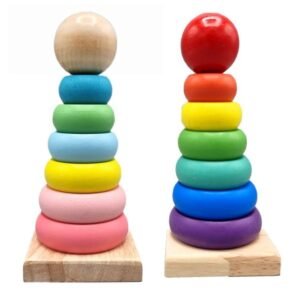wooden rainbow tower small w 9