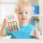 wooden color matching puzzle board game