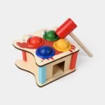 wooden color matching knock the ball with hammer