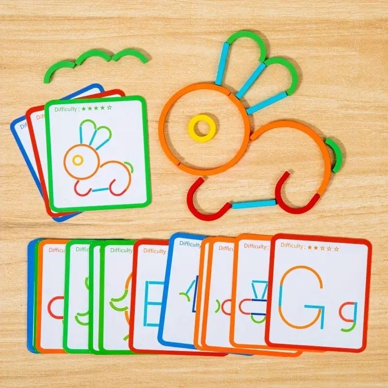 wooden sticks and rings pattern making puzzle game wooden sticks and rings pattern making puzzle game