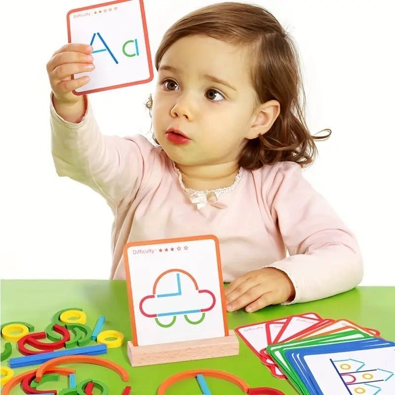 wooden sticks and rings pattern making puzzle game wooden sticks and rings pattern making puzzle game