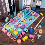 wooden 5in1 fishing learning log board
