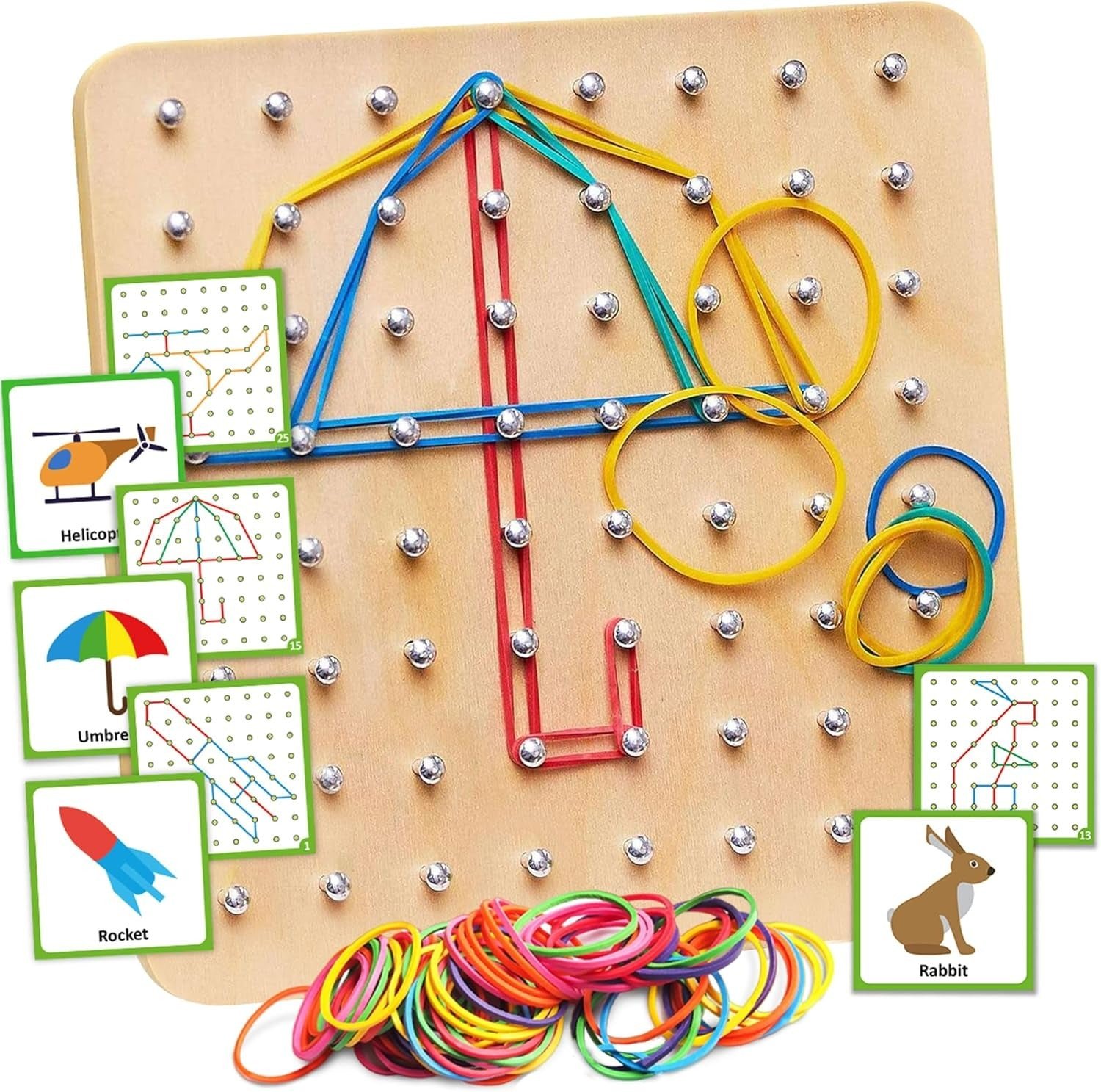 wooden geometry geoboard pattern rubber band kit wooden geometry geoboard pattern rubber band kit