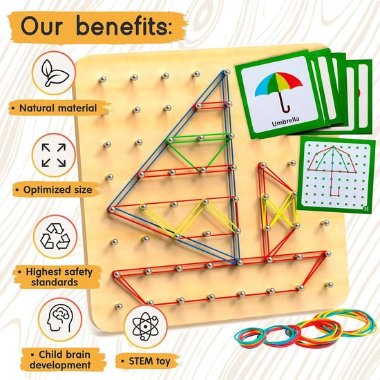 wooden geometry geoboard pattern rubber band kit wooden geometry geoboard pattern rubber band kit