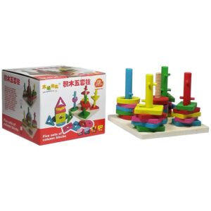 wooden difficult five set of columns shapes