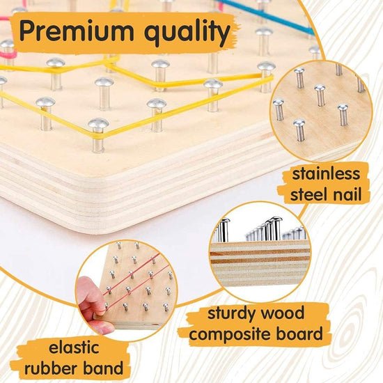 wooden geometry geoboard pattern rubber band kit wooden geometry geoboard pattern rubber band kit