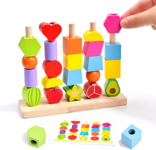 wooden montessori fruits sequence with lacing pattern wooden montessori fruits sequence with lacing pattern