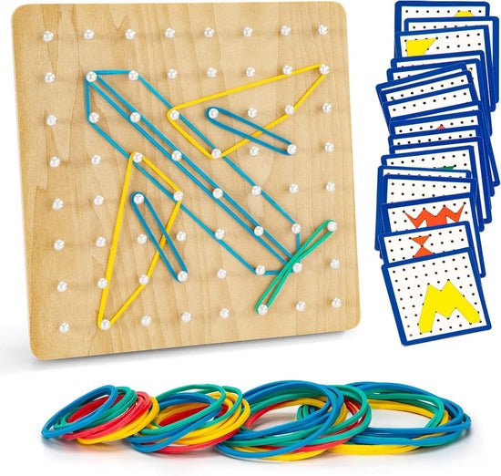 wooden geometry geoboard pattern rubber band kit wooden geometry geoboard pattern rubber band kit