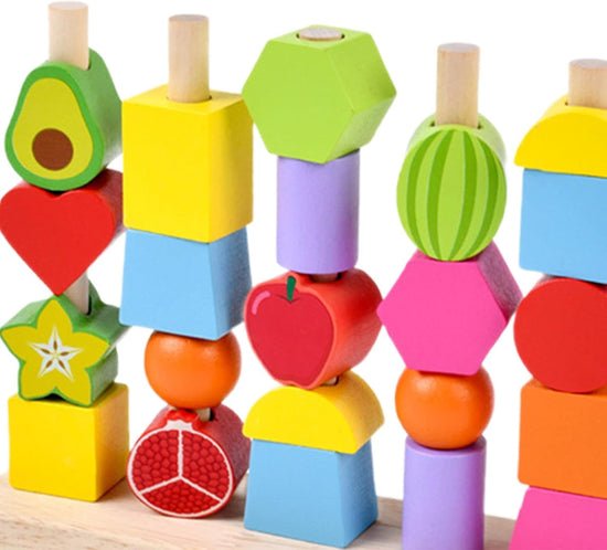 wooden montessori fruits sequence with lacing pattern wooden montessori fruits sequence with lacing pattern