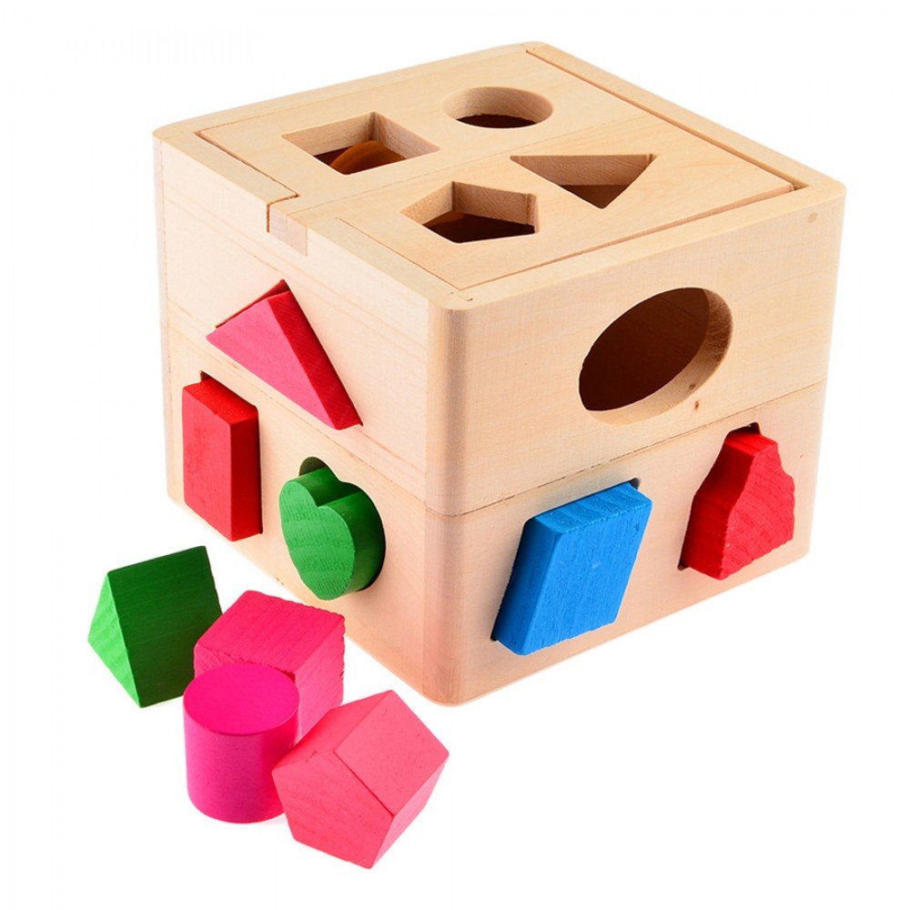fifteen hole shape intelligence box shape sorter wooden fifteen hole shape intelligence box shape sorter wooden