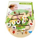 montessori fruit maze & assemble wooden puzzle set for toddlers