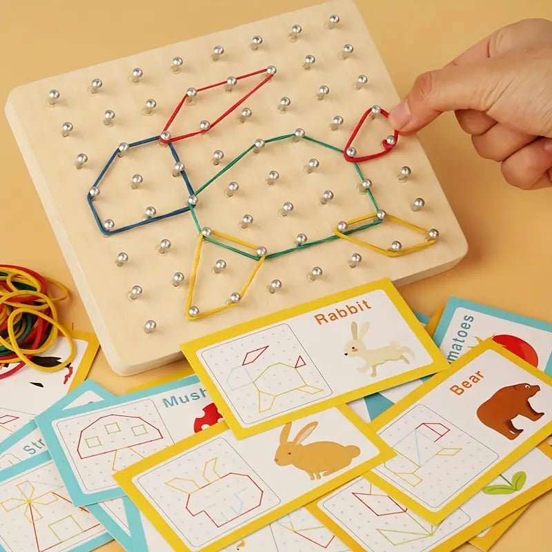 wooden montessori geometry creative peg board wooden montessori geometry creative peg board